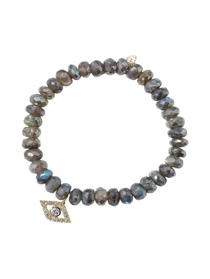 Mystic Labradorite and Diamond Evil Eye Bracelet Mystic Labradorite and Diamond Evil Eye Bracelet