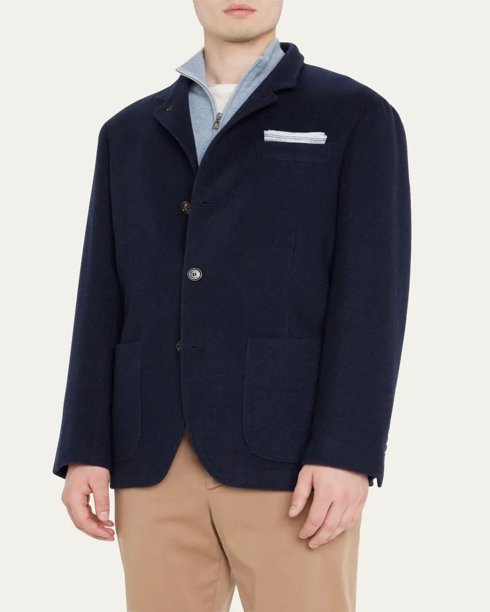 Brunello Cucinelli Men's Cashmere Blazer Coat | Thumbnail 4 Brunello Cucinelli Men's Cashmere Blazer Coat | Thumbnail 4