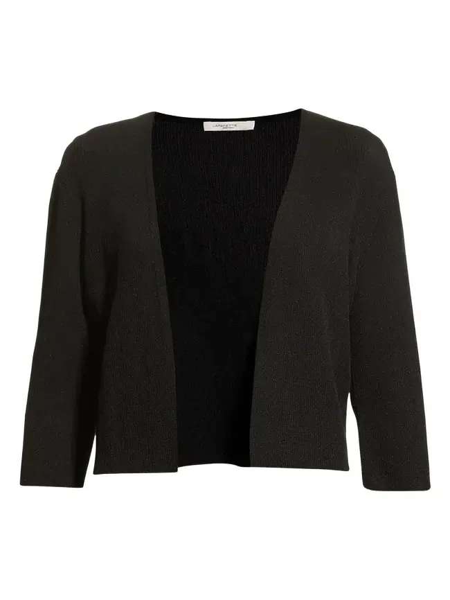 Cropped Open-Front Cardigan