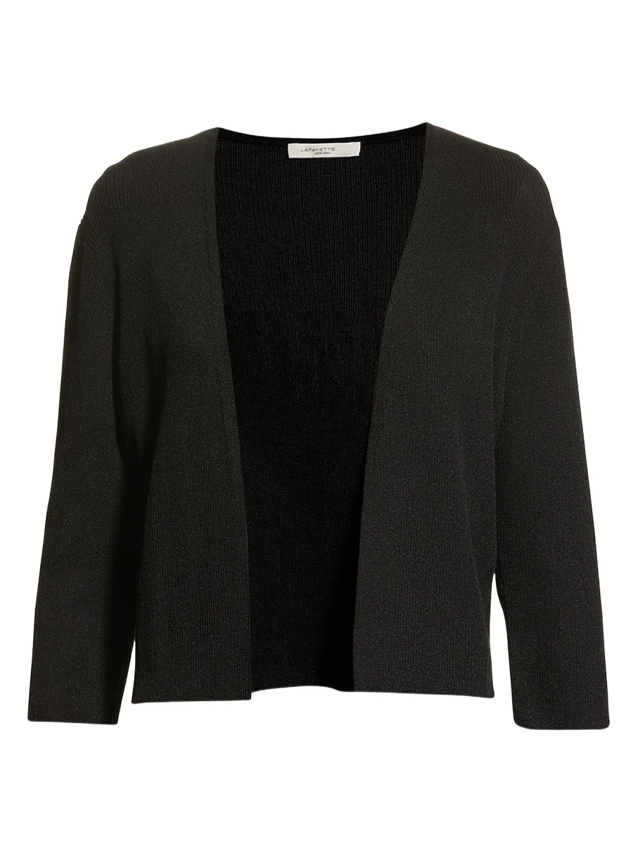 Cropped Open-Front Cardigan