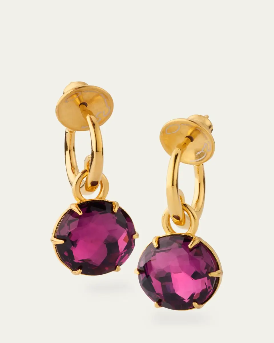 Oscar de la Renta Crystal Mini Hoop Earrings | Thumbnail 3 Oscar de la Renta Crystal Mini Hoop Earrings | Thumbnail 3