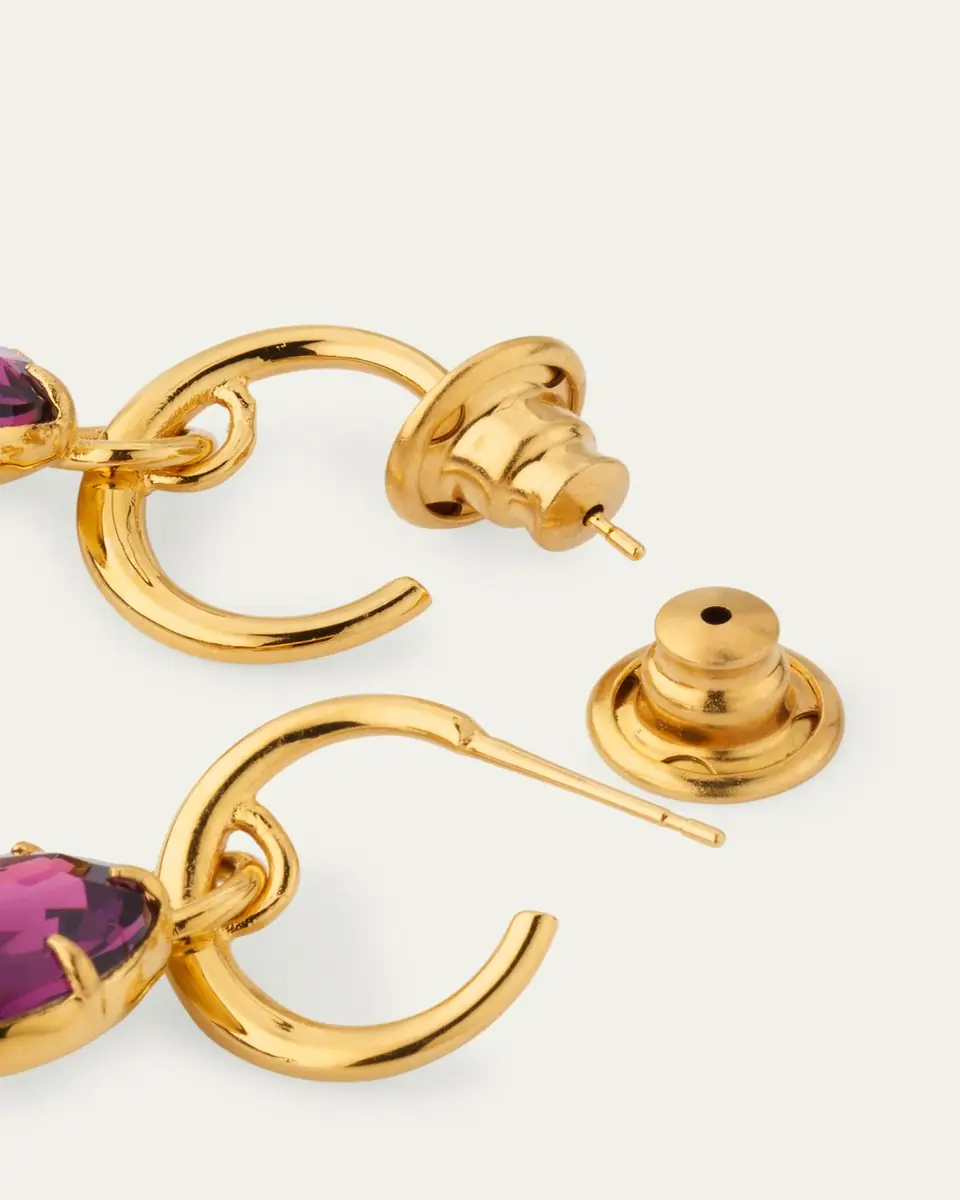 Oscar de la Renta Crystal Mini Hoop Earrings | Thumbnail 4 Oscar de la Renta Crystal Mini Hoop Earrings | Thumbnail 4