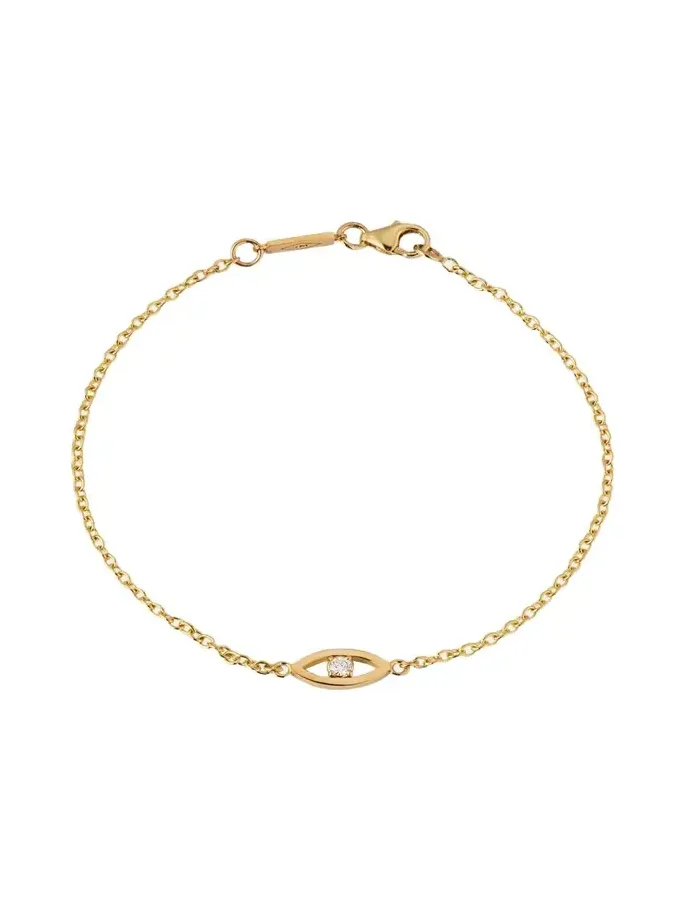 Mini Open Evil Eye Bracelet with Diamond