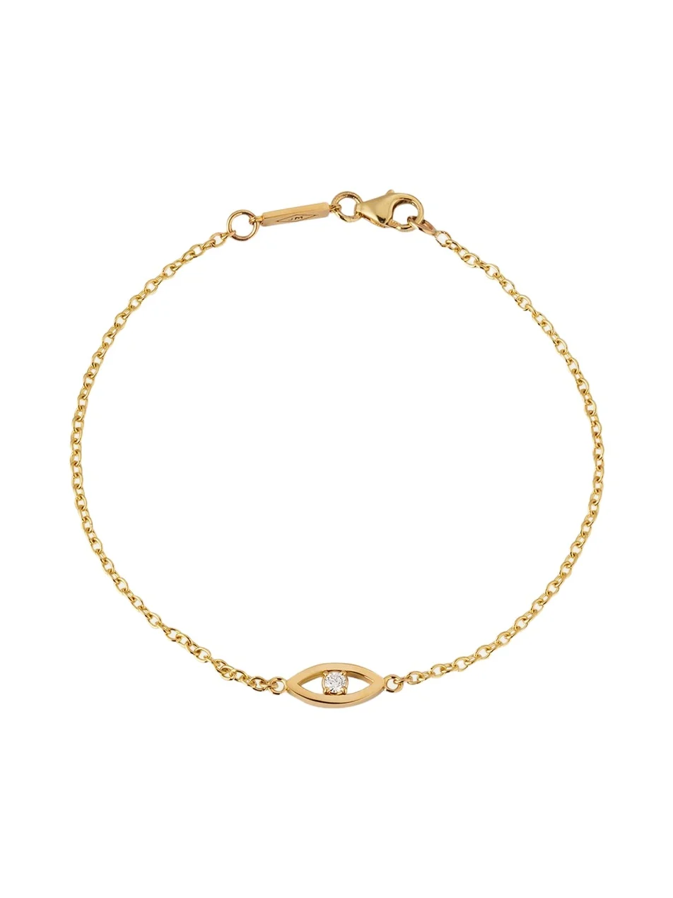 Jennifer Meyer Mini Open Evil Eye Bracelet with Diamond