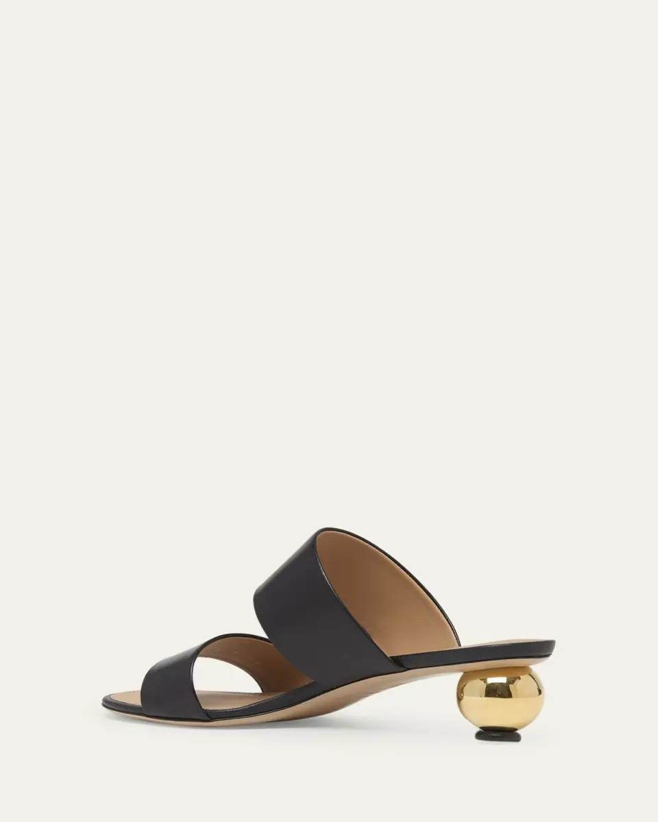 Ferragamo 40mm Leather Spherical-Heel Sandals | Thumbnail 2 Ferragamo 40mm Leather Spherical-Heel Sandals | Thumbnail 2