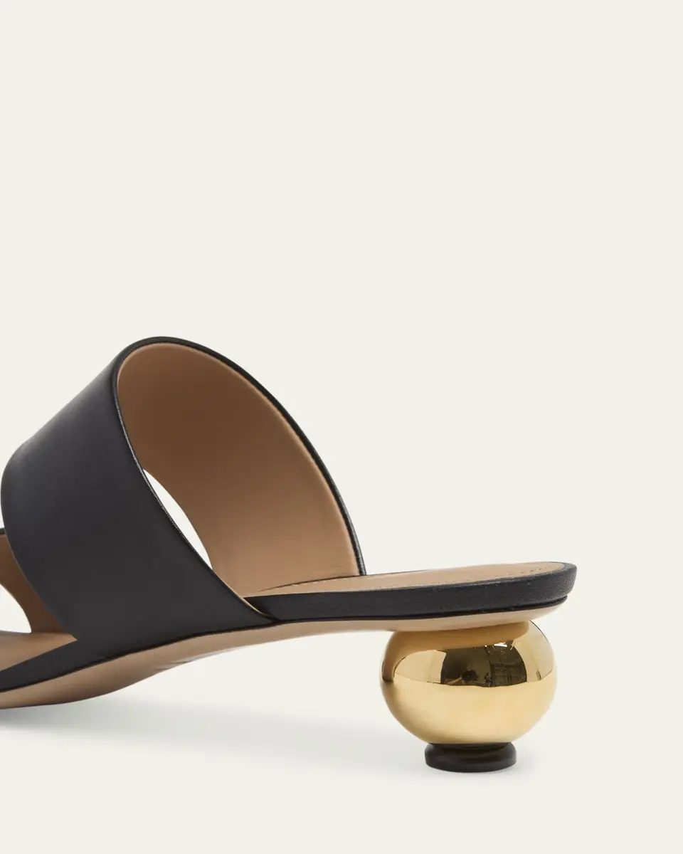 Ferragamo 40mm Leather Spherical-Heel Sandals | Thumbnail 3 Ferragamo 40mm Leather Spherical-Heel Sandals | Thumbnail 3