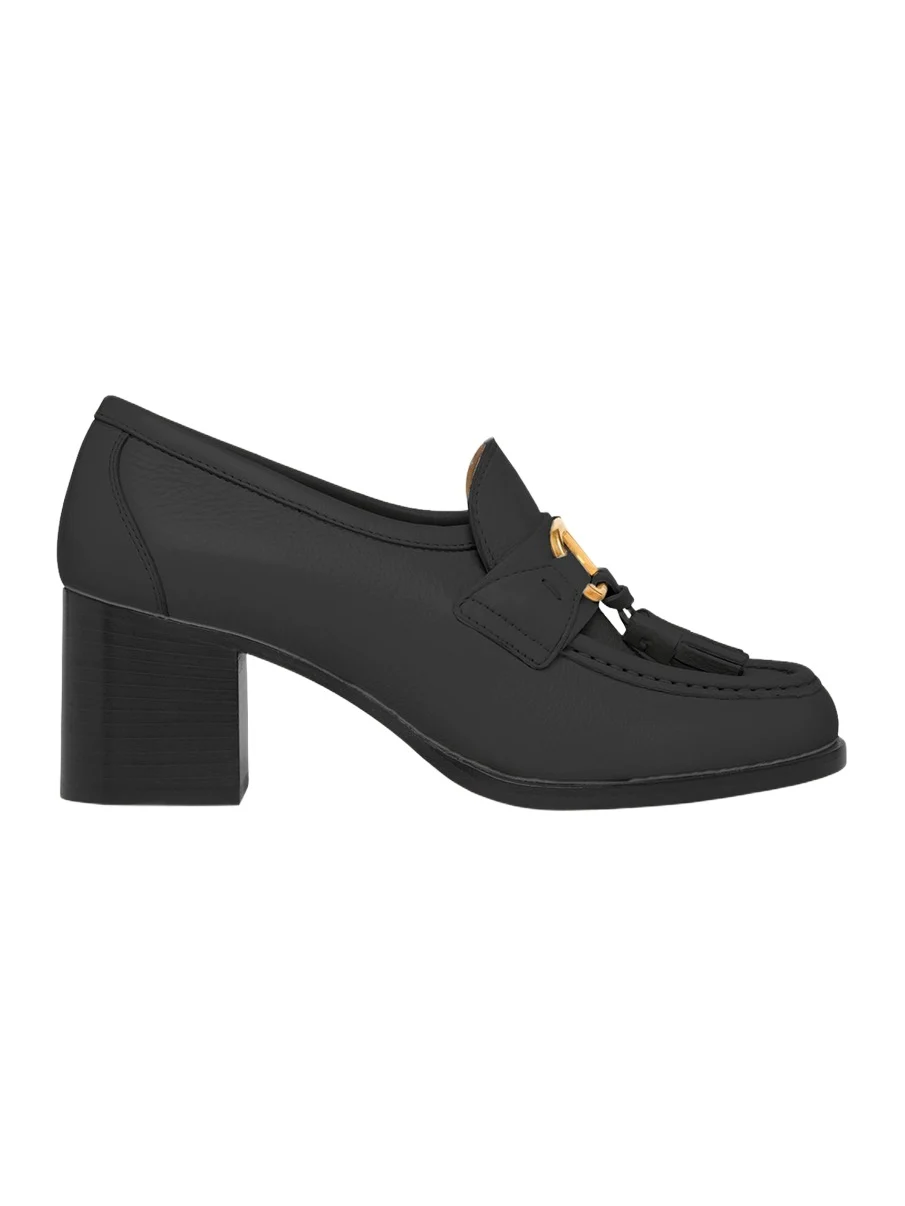 60mm VLogo Signature Leather Block-Heel Penny Loafers 60mm VLogo Signature Leather Block-Heel Penny Loafers