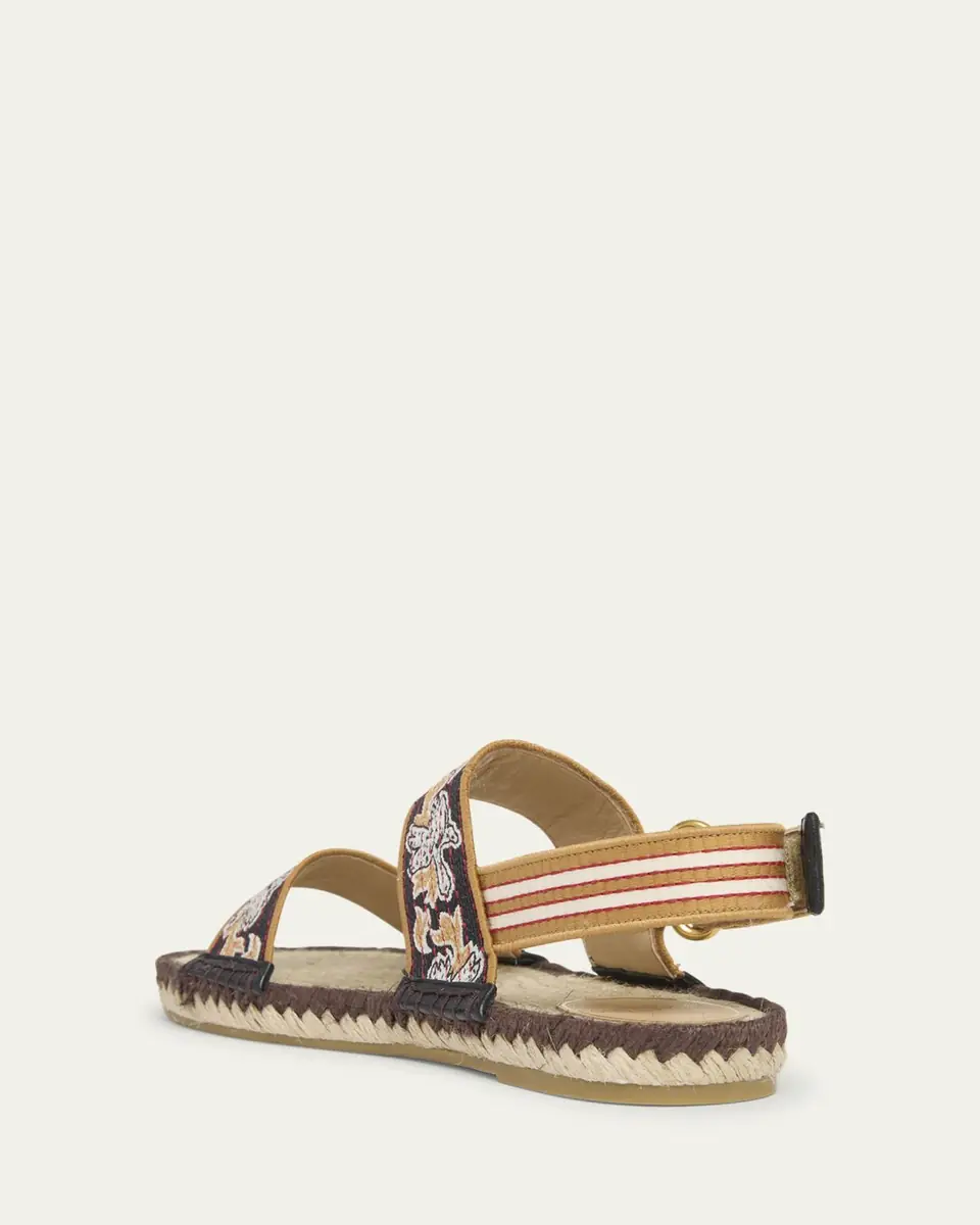 Valentino Garavani Bribri Embroidered Flat Espadrille Sandals | Thumbnail 2