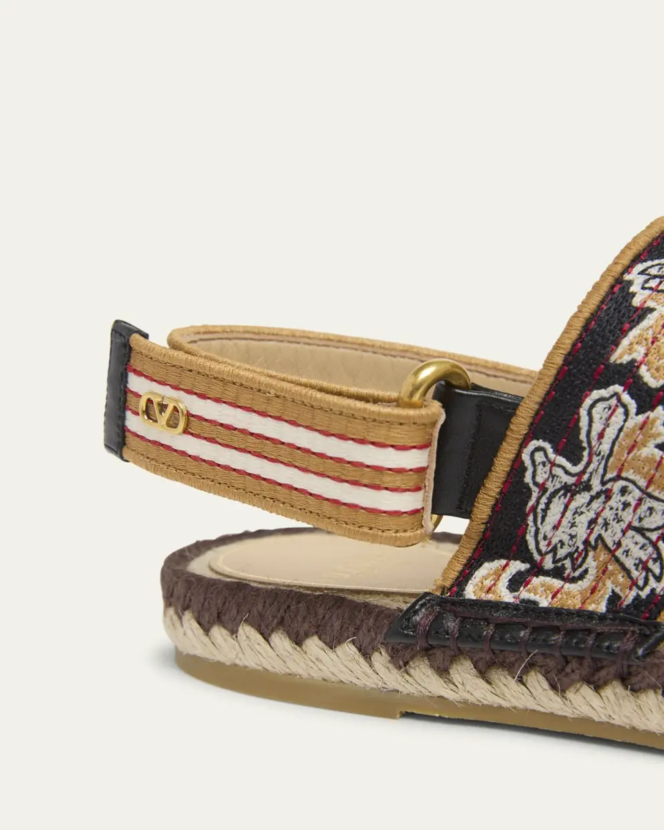 Valentino Garavani Bribri Embroidered Flat Espadrille Sandals | Thumbnail 3