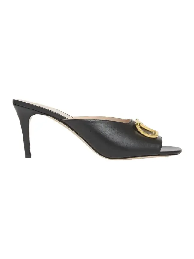 80mm VLogo Signature Leather Mule Pumps 80mm VLogo Signature Leather Mule Pumps