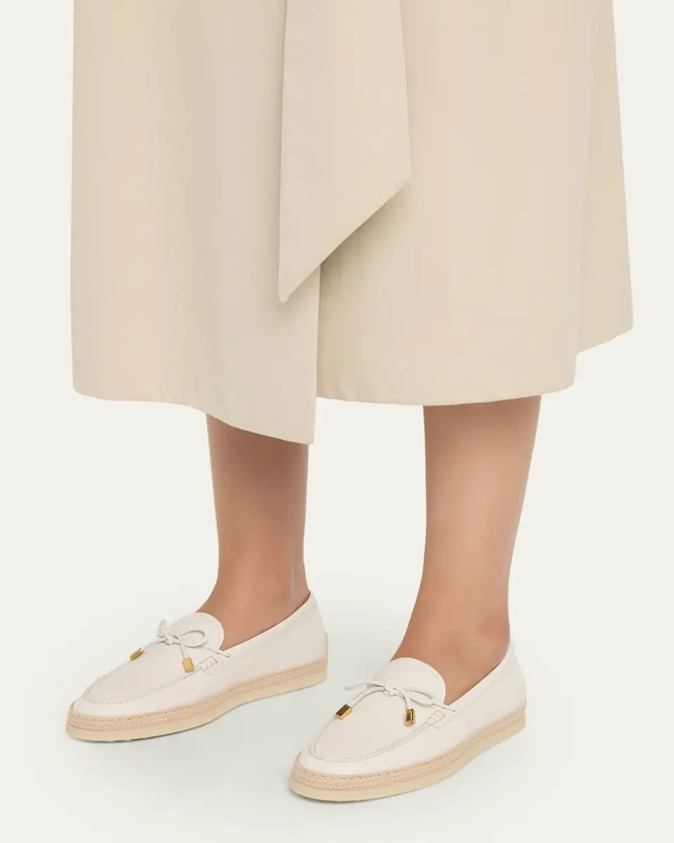 Tod's Leather and Raffia Loafers | Thumbnail 2