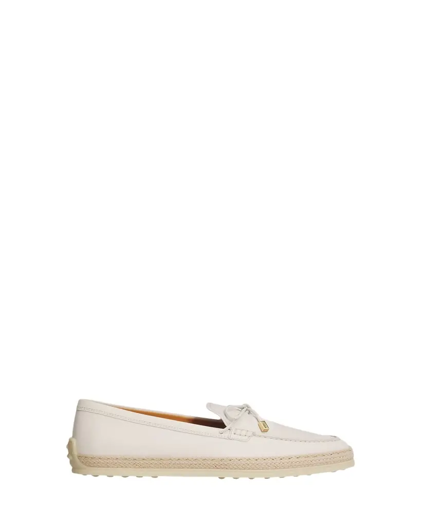 Tod's Leather and Raffia Loafers | Image 1 Tod's Leather and Raffia Loafers | Image 1