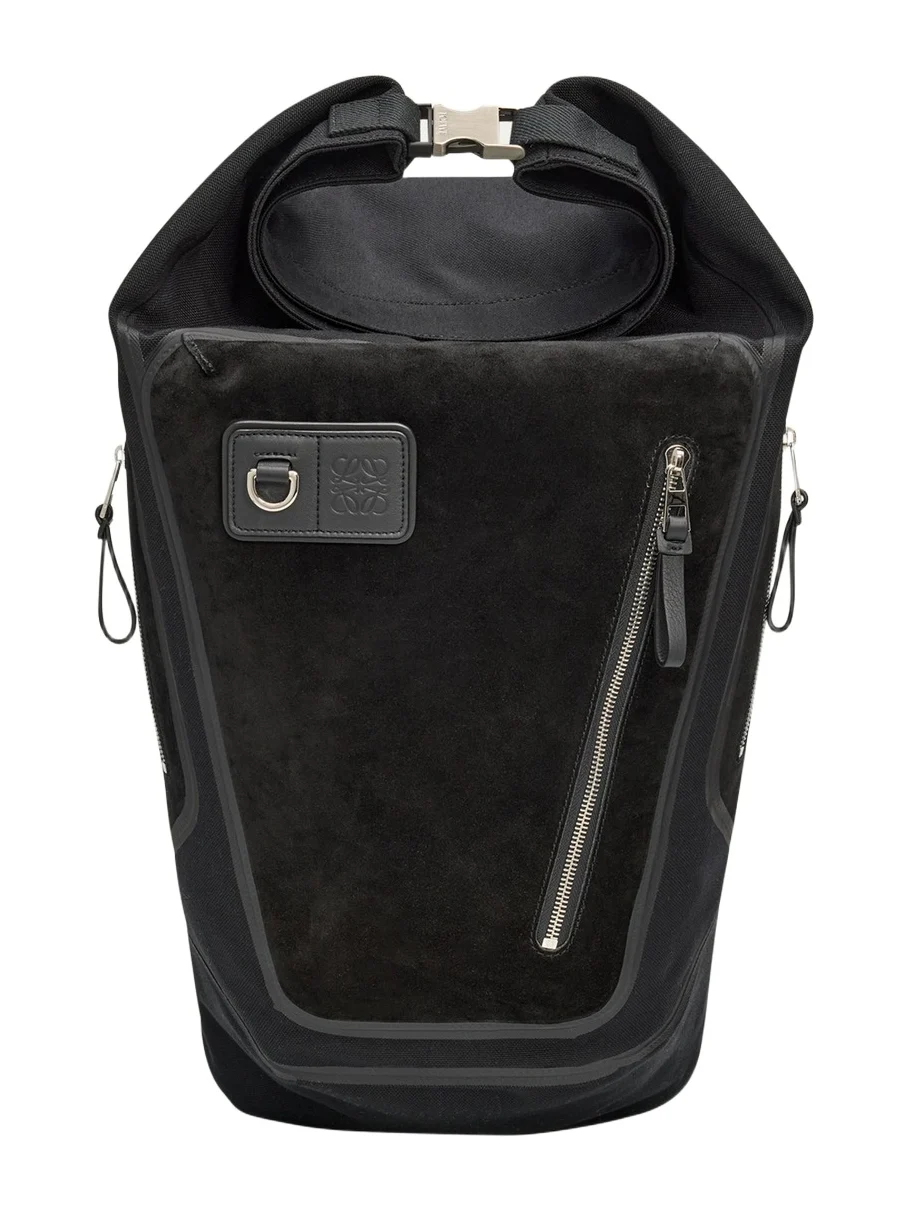 Men's Flex Roll-Top Canvas & Suede Backpack Men's Flex Roll-Top Canvas & Suede Backpack