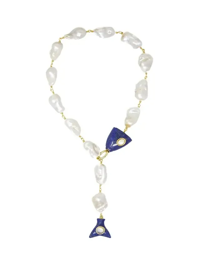 Baroque Pearl Head to Tail Y-Necklace Baroque Pearl Head to Tail Y-Necklace