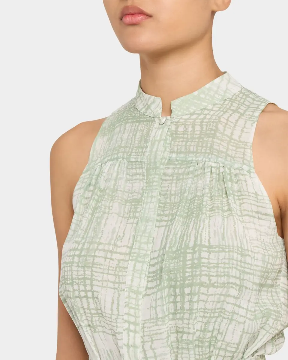 Kiton Check Silk Tie-Waist Tiered Maxi Dress | Thumbnail 9 Kiton Check Silk Tie-Waist Tiered Maxi Dress | Thumbnail 9