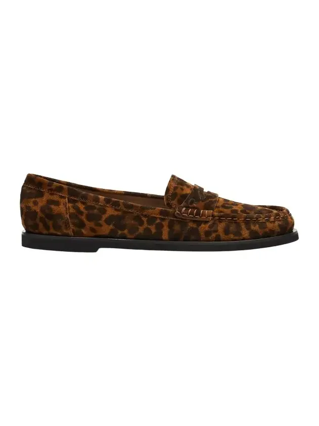 Gianvito Rossi Leopard-Printed Suede Penny Loafers