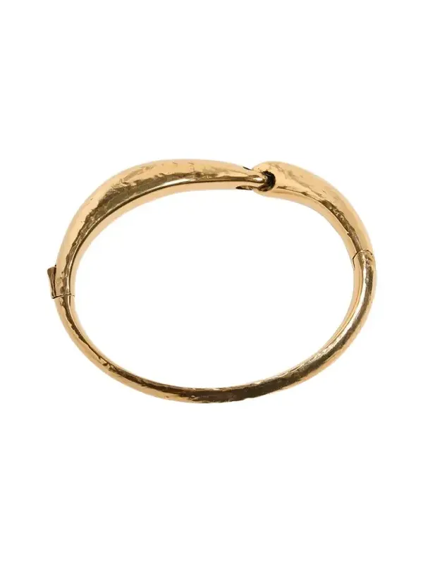 Saint Laurent Men's Hammered Brass Bangle Bracelet