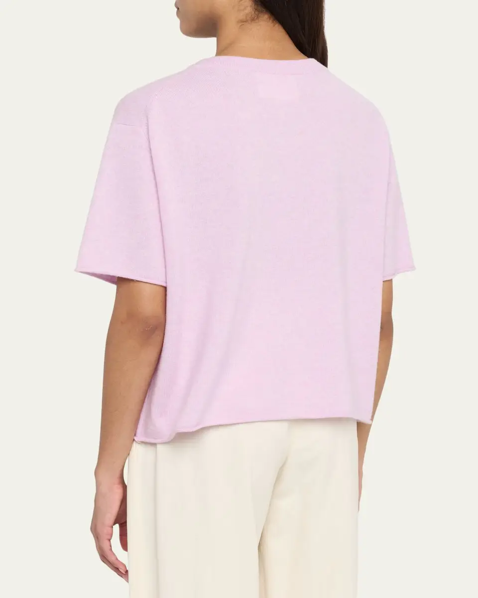 Lisa Yang Cila Cotton-Cashmere Knit Short-Sleeve T-Shirt | Thumbnail 3 Lisa Yang Cila Cotton-Cashmere Knit Short-Sleeve T-Shirt | Thumbnail 3