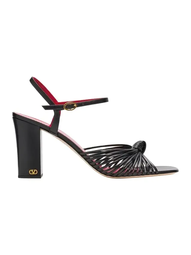 90mm VLogo Anne Leather Block-Heel Sandals 90mm VLogo Anne Leather Block-Heel Sandals