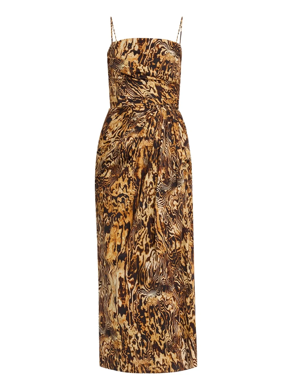 Adam Lippes Cari Abstract-Print Draped Ankle Dress