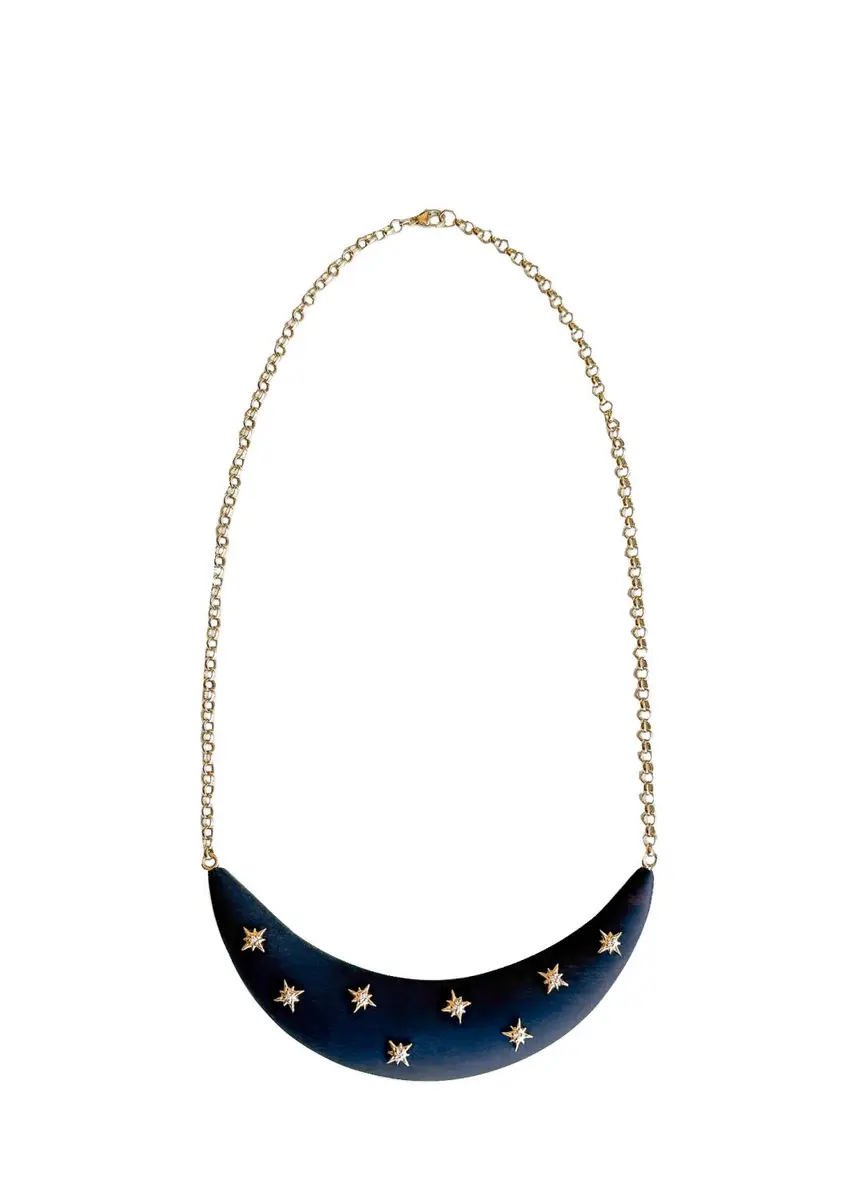 Haute Victoire Crescent Moon Ebony and Diamond Necklace | Thumbnail 3 Haute Victoire Crescent Moon Ebony and Diamond Necklace | Thumbnail 3