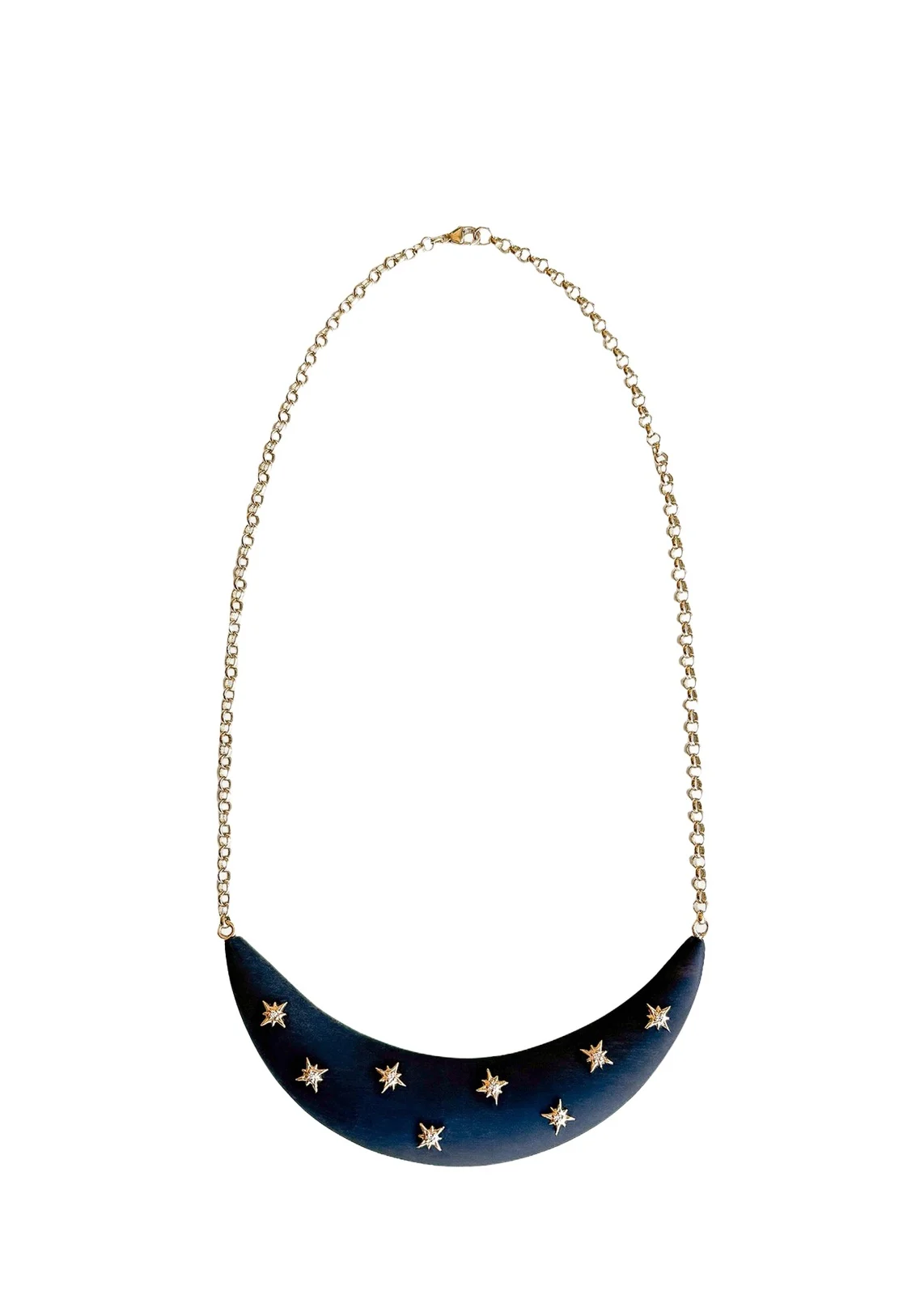 Crescent Moon Ebony and Diamond Necklace Crescent Moon Ebony and Diamond Necklace