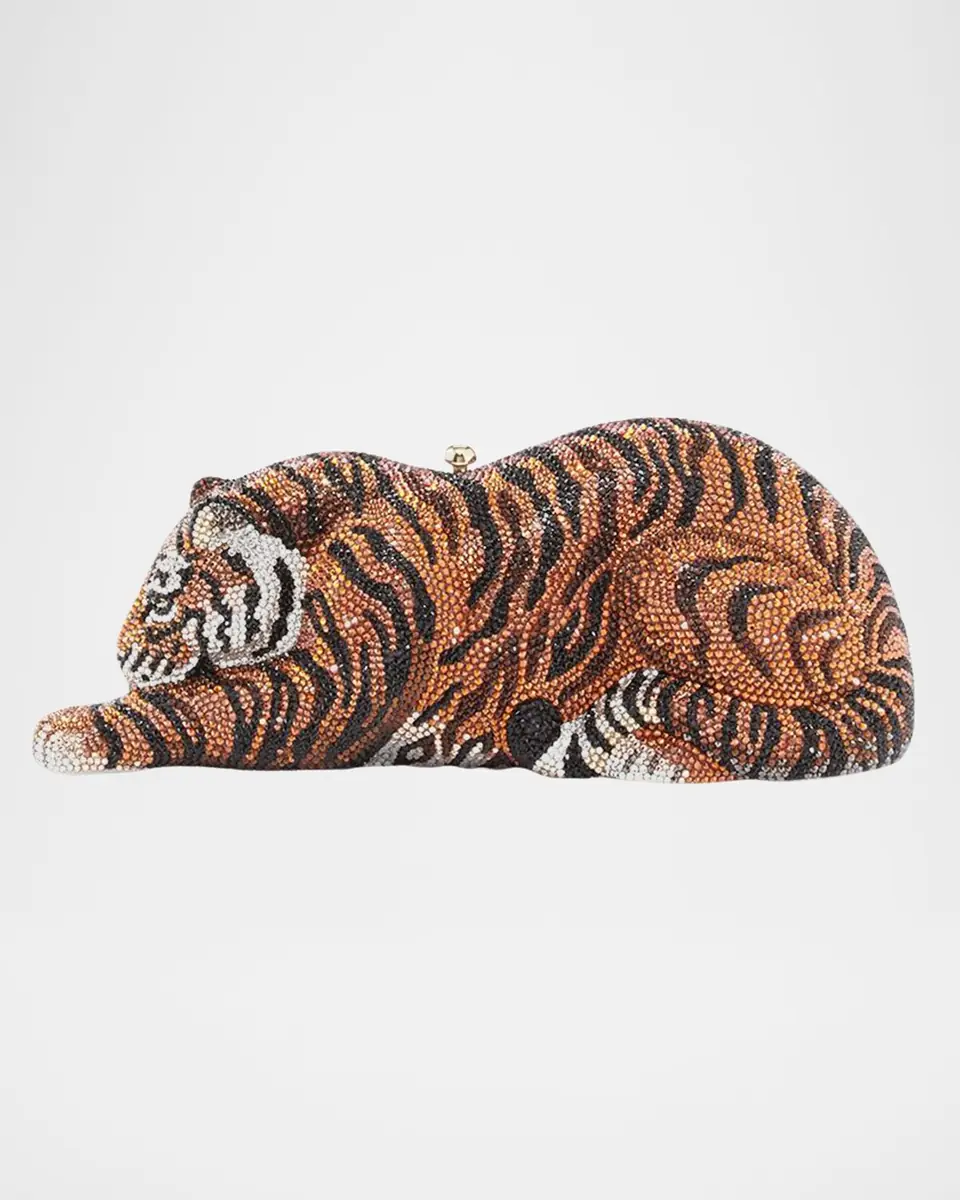 Judith Leiber Couture Tiger Crystal Minaudiere, Copper | Thumbnail 2 Judith Leiber Couture Tiger Crystal Minaudiere, Copper | Thumbnail 2
