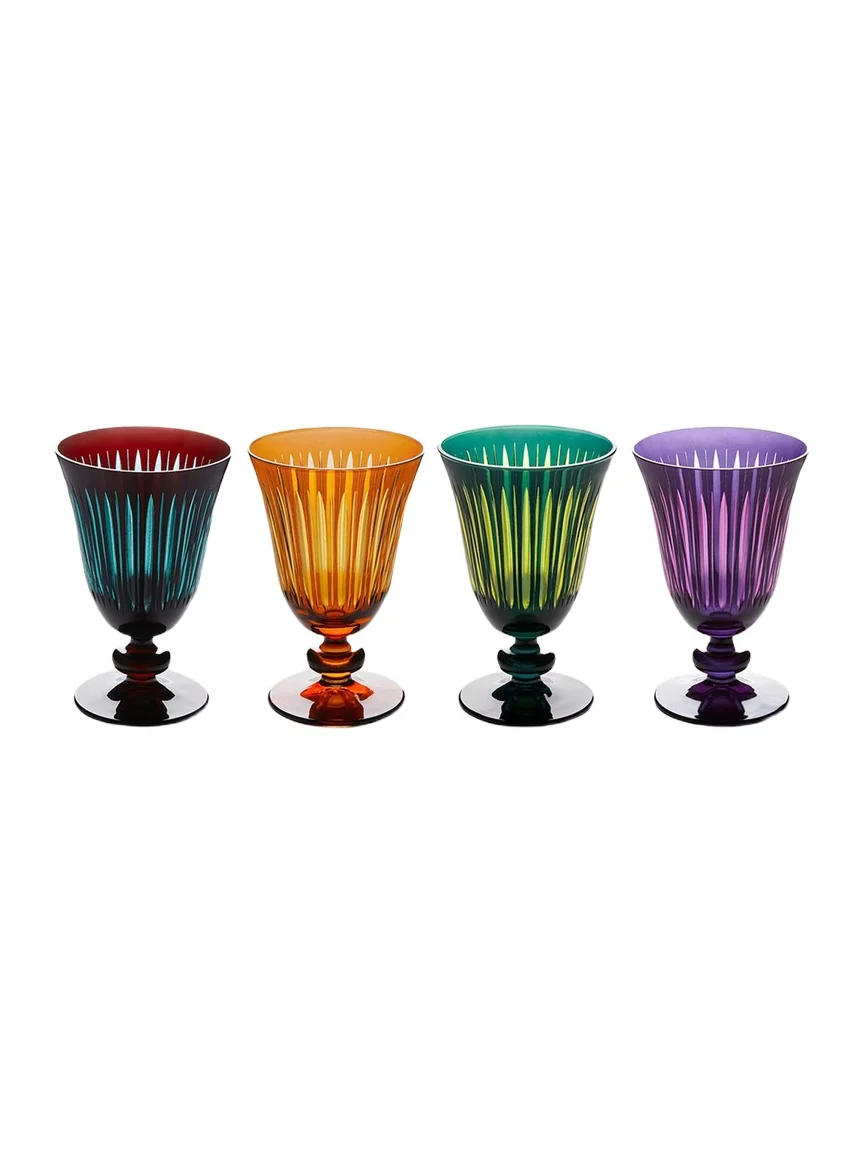 L'Objet Prism 9 oz. Wine Glasses, Set of 4