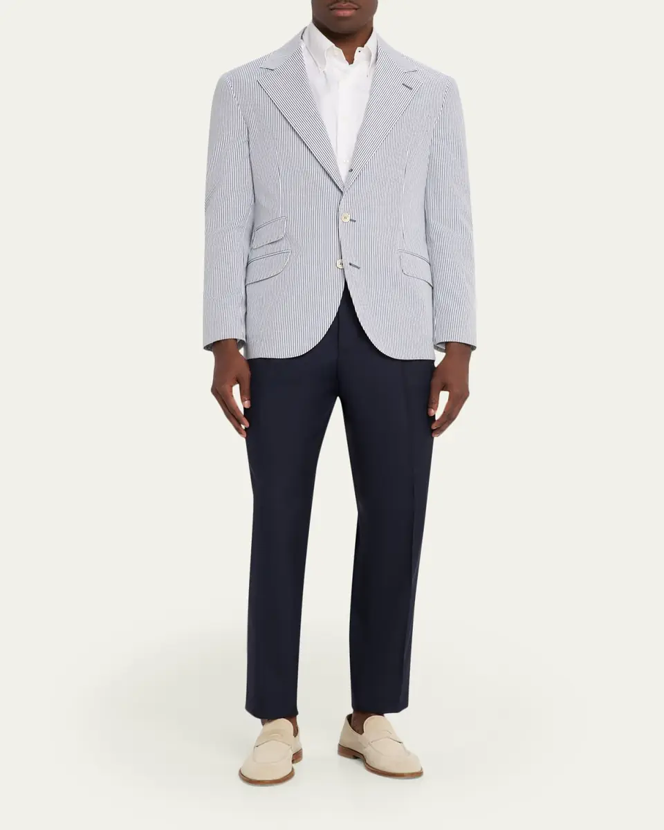 Brunello Cucinelli Men's Virgin Wool Trousers | Thumbnail 2 Brunello Cucinelli Men's Virgin Wool Trousers | Thumbnail 2