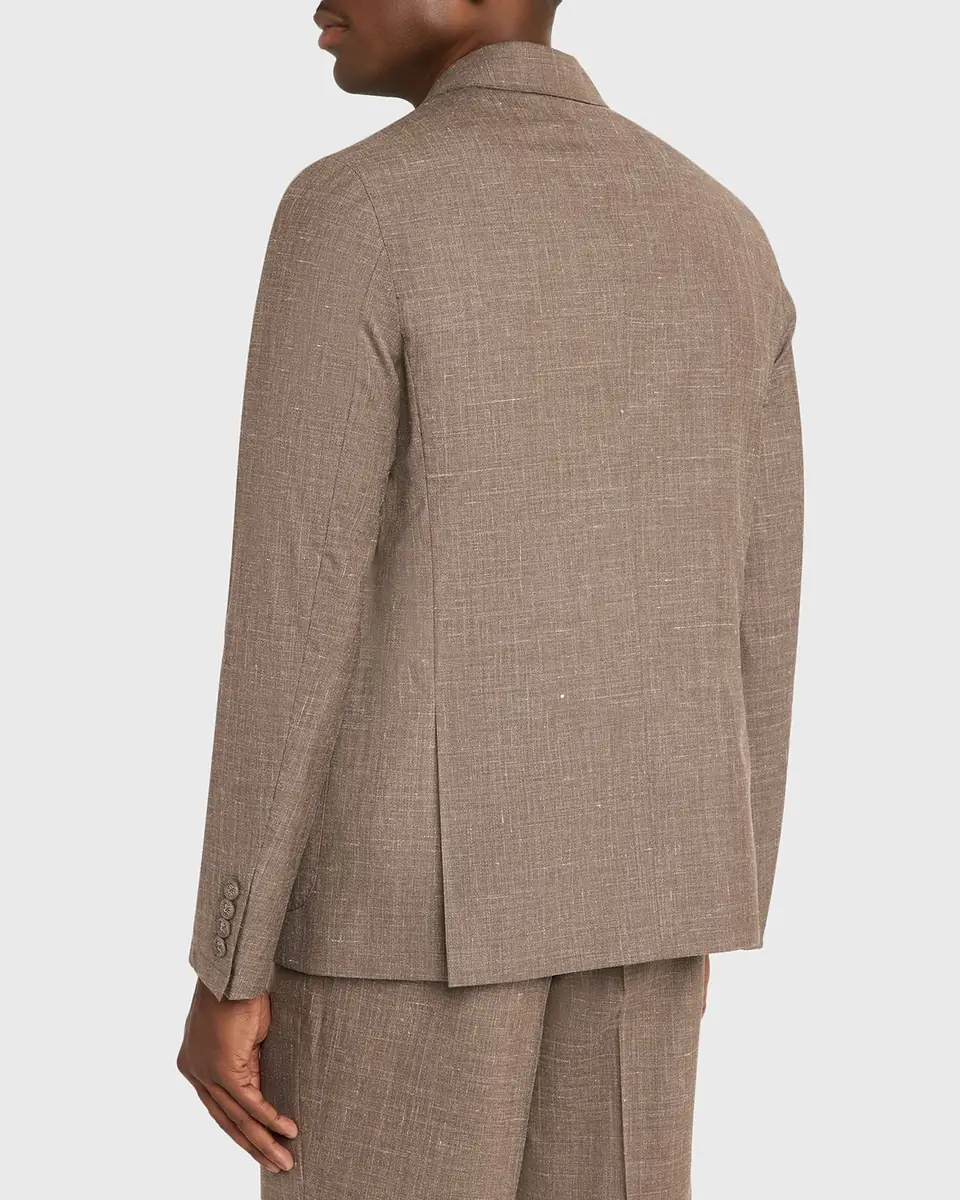 OFFICINE GÉNÉRALE Men's Light Brown Wool Leon Double-Breasted Sport Coat | Thumbnail 7 OFFICINE GÉNÉRALE Men's Light Brown Wool Leon Double-Breasted Sport Coat | Thumbnail 7