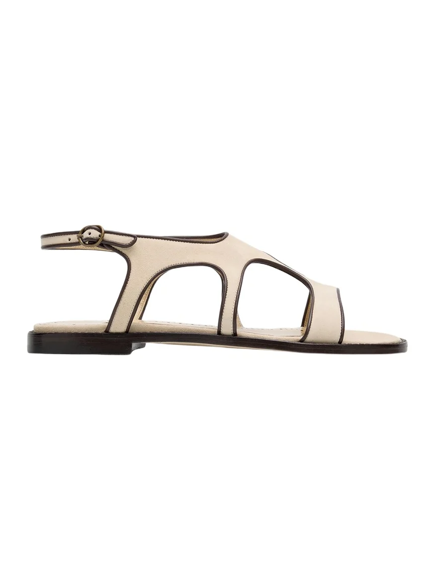Rufina Leather-Trimmed Suede Sandals Rufina Leather-Trimmed Suede Sandals