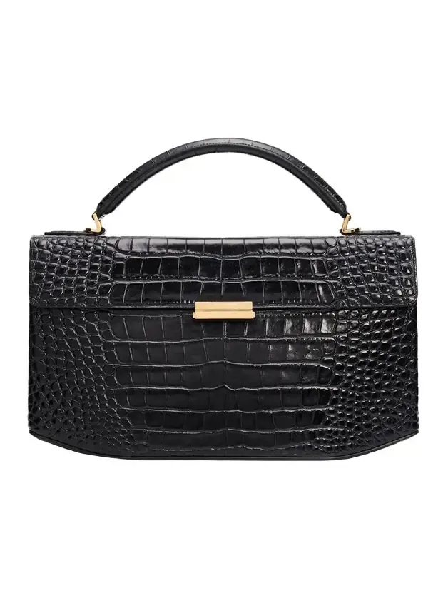 Box Croc-Embossed Leather Top-Handle Bag Box Croc-Embossed Leather Top-Handle Bag