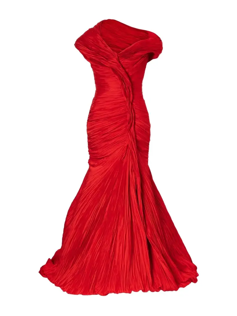 Marmar Halim One-shoulder Plissé Chiffon Gown | Image 1 Marmar Halim One-shoulder Plissé Chiffon Gown | Image 1