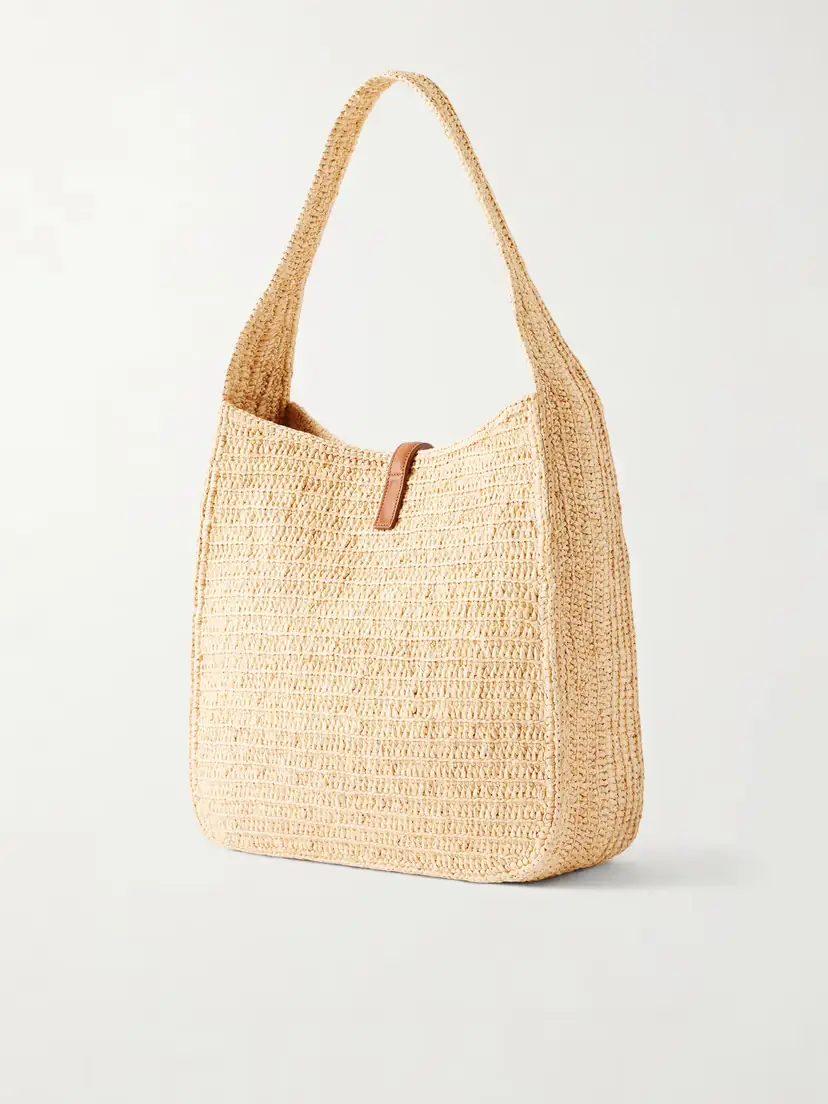 Saint Laurent Le 5 À 7 Leather-trimmed Raffia Shoulder Bag | Thumbnail 4 Saint Laurent Le 5 À 7 Leather-trimmed Raffia Shoulder Bag | Thumbnail 4