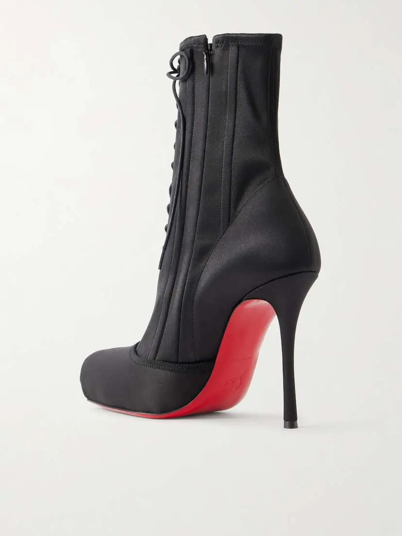 Christian Louboutin Pavlova 100 Lace-up Satin Ankle Boots | Thumbnail 3 Christian Louboutin Pavlova 100 Lace-up Satin Ankle Boots | Thumbnail 3