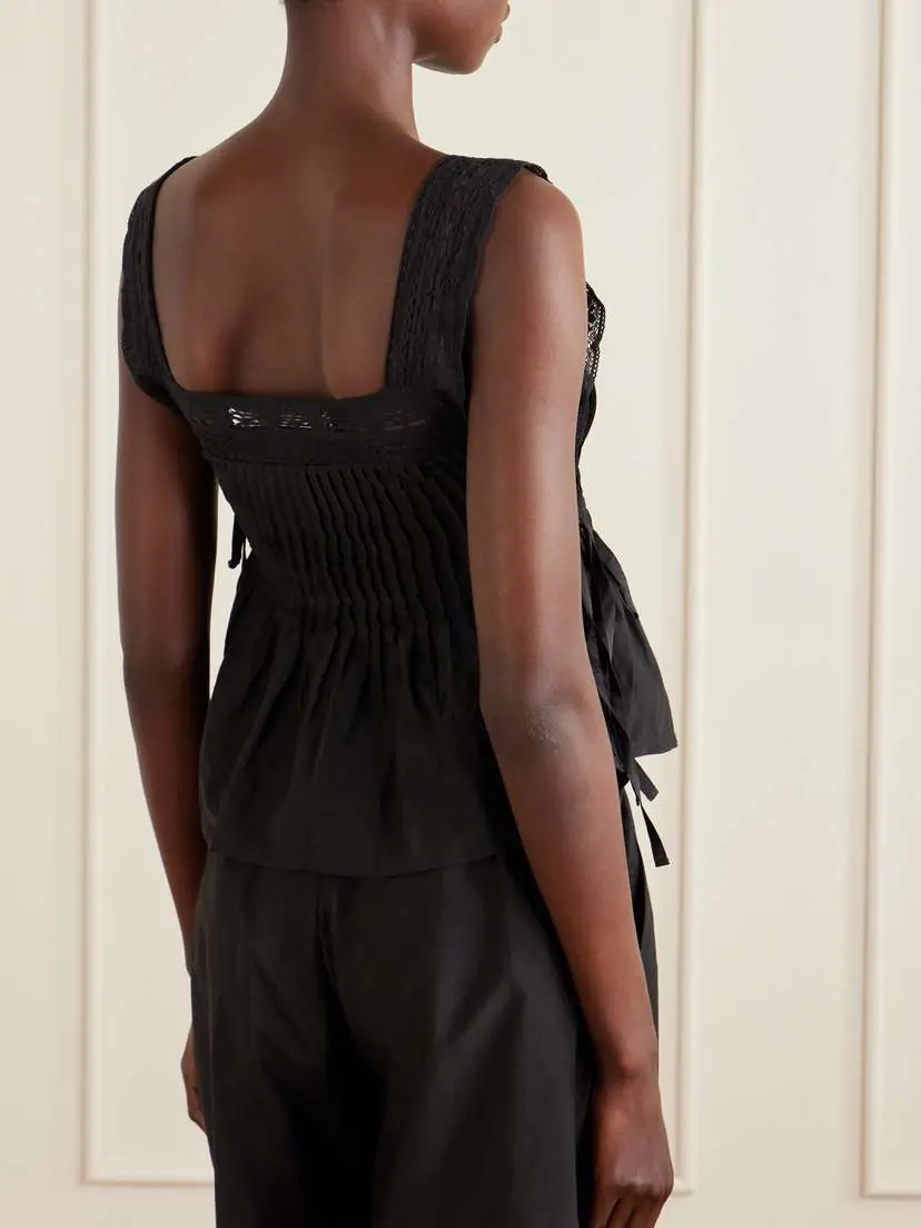 ALIX OF BOHEMIA Mia Sky Prima Cotton And Silk-blend Lace-trimmed Tank Top | Thumbnail 3 ALIX OF BOHEMIA Mia Sky Prima Cotton And Silk-blend Lace-trimmed Tank Top | Thumbnail 3