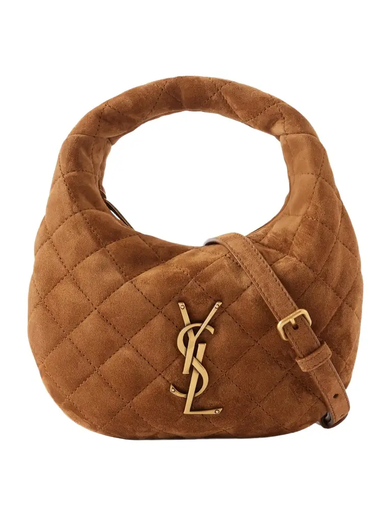 Saint Laurent Icarino Mini Matelassé Suede Shoulder Bag | Image 1 Saint Laurent Icarino Mini Matelassé Suede Shoulder Bag | Image 1