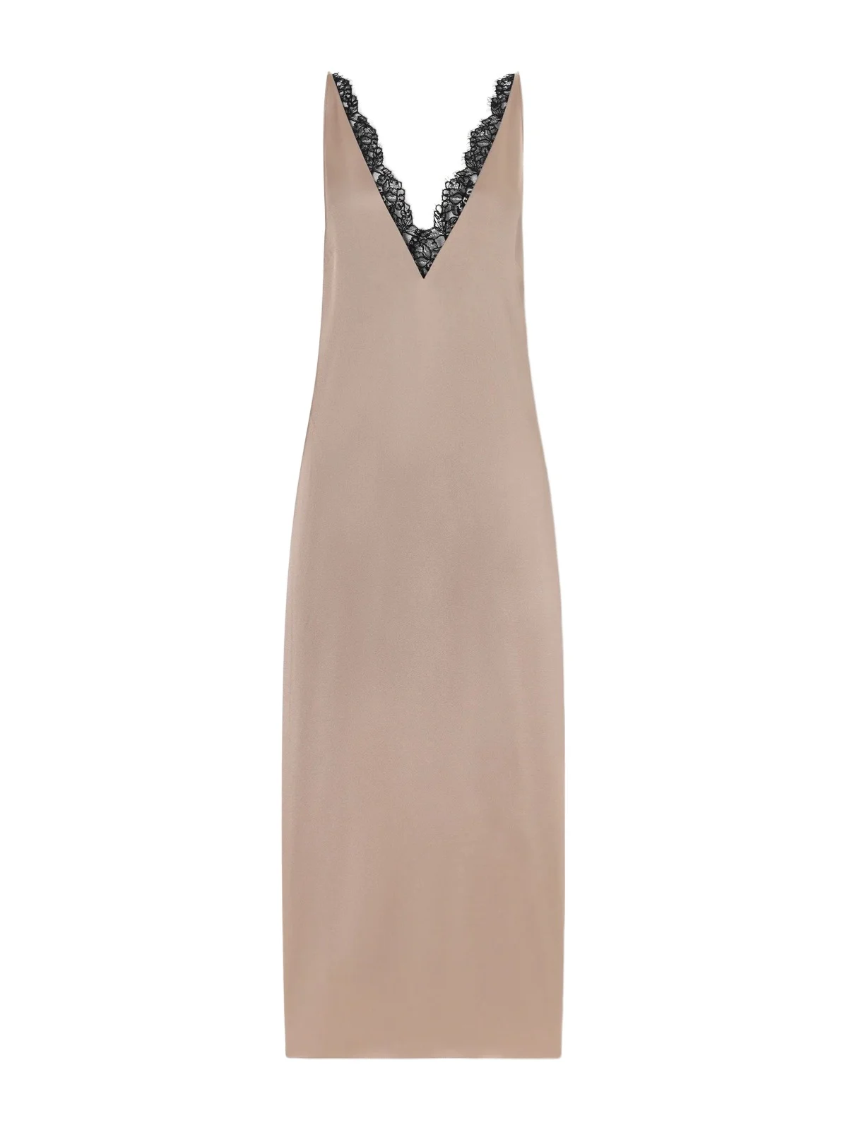 Lace-trimmed Satin Midi Dress Lace-trimmed Satin Midi Dress