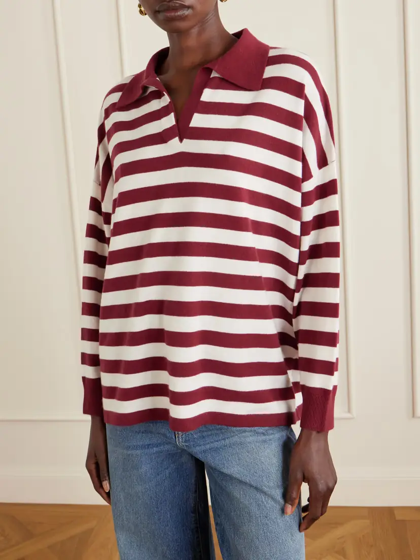 Arch4 Victoria Striped Cashmere Polo Shirt | Thumbnail 3