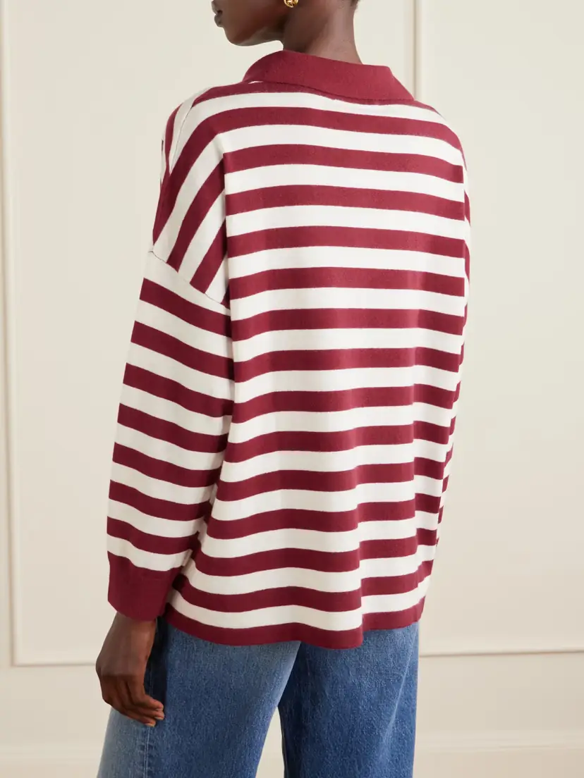 Arch4 Victoria Striped Cashmere Polo Shirt | Thumbnail 4