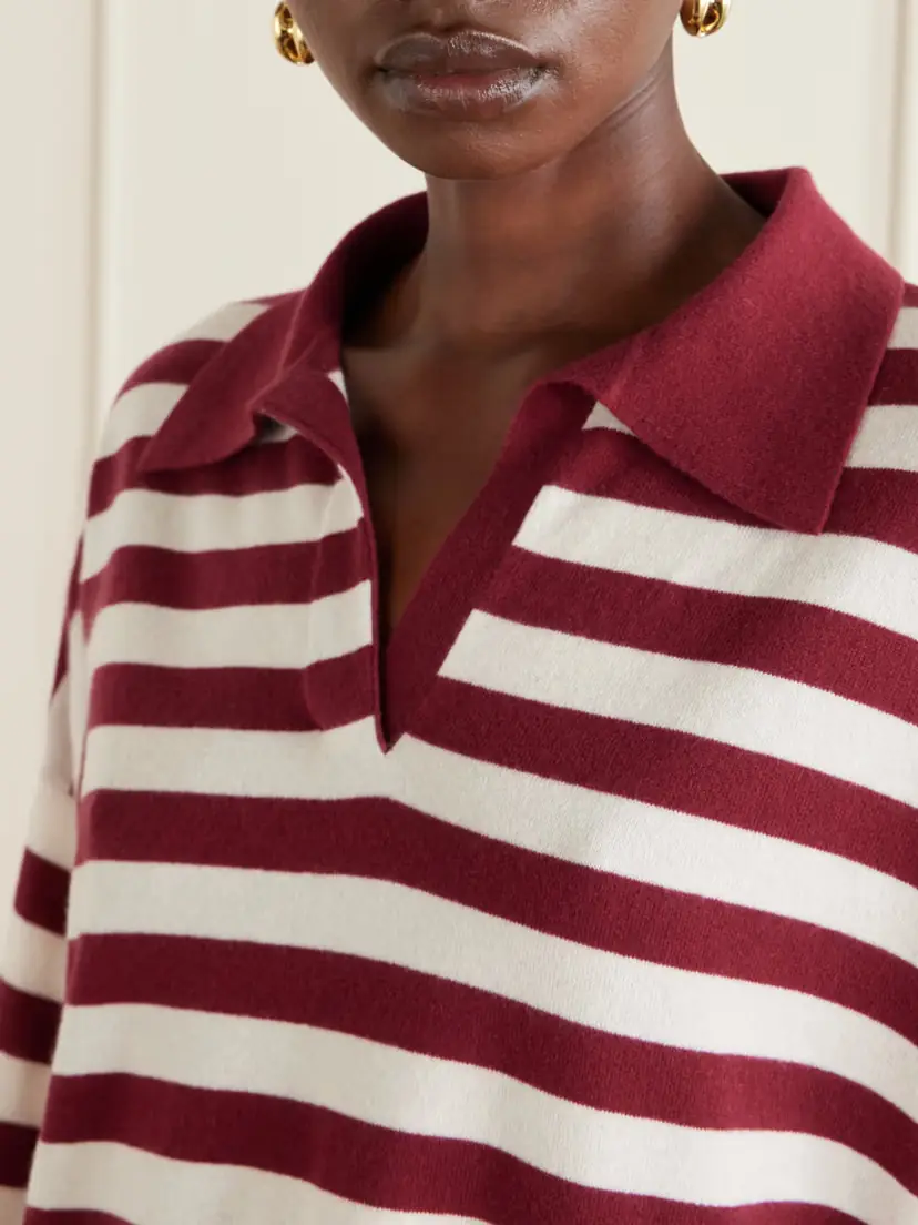 Arch4 Victoria Striped Cashmere Polo Shirt | Thumbnail 5