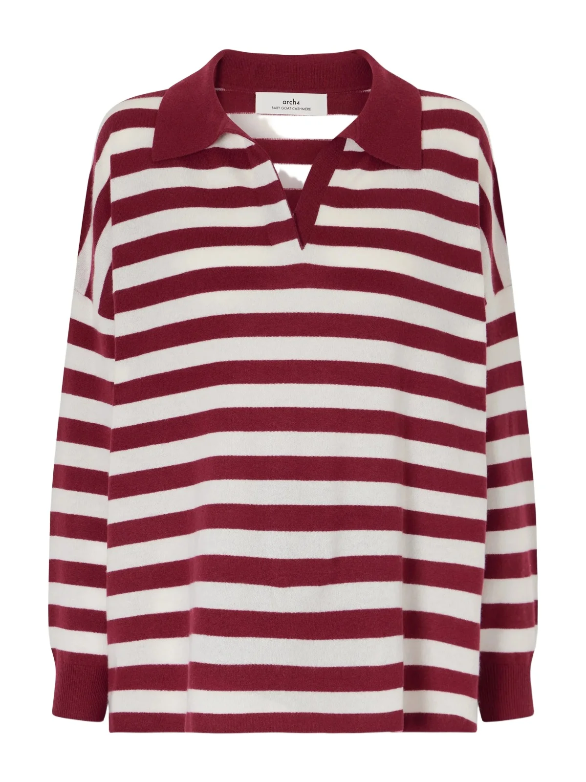 Victoria Striped Cashmere Polo Shirt Victoria Striped Cashmere Polo Shirt