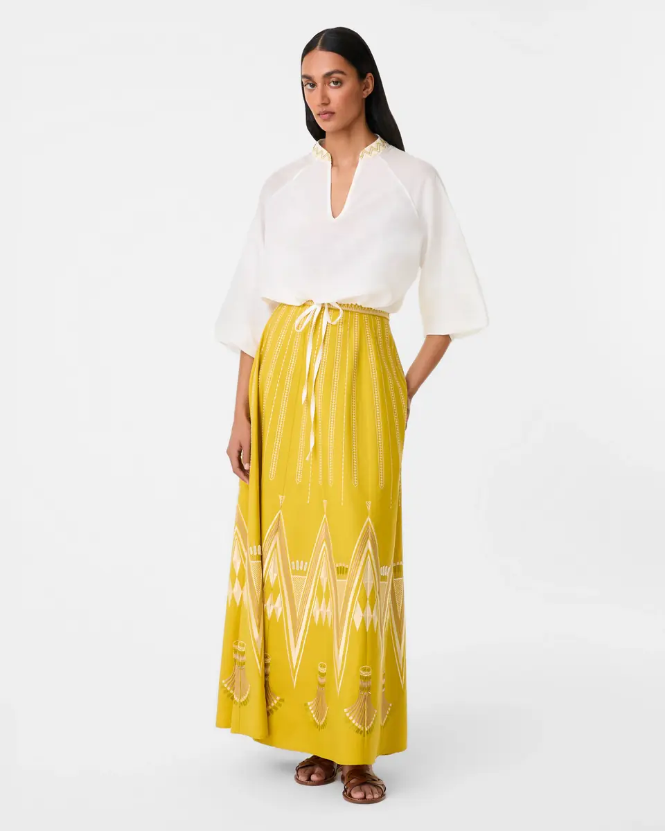 Emporio Sirenuse Circe Top with Papyrus Embroidery | Thumbnail 3
