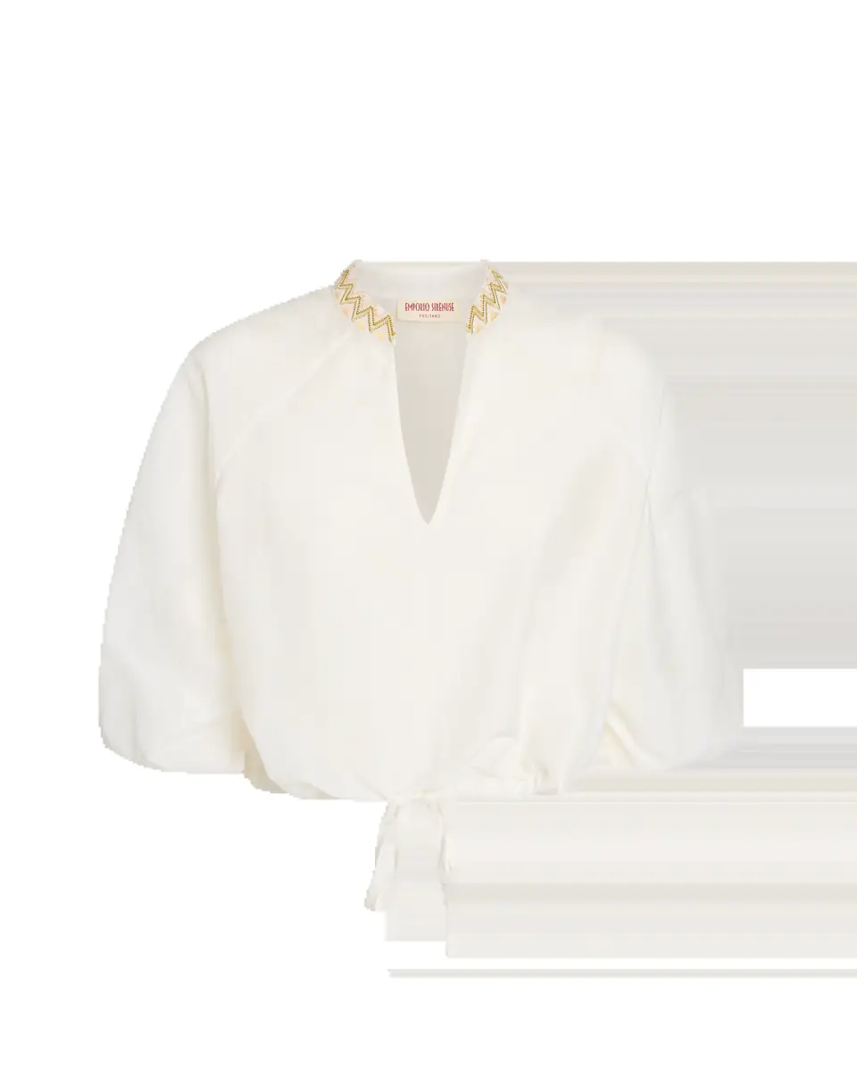 Emporio Sirenuse Circe Top with Papyrus Embroidery | Thumbnail 6