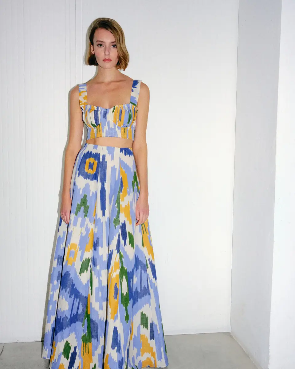 Emporio Sirenuse Kika Skirt in Watercolor Ikat | Thumbnail 6 Emporio Sirenuse Kika Skirt in Watercolor Ikat | Thumbnail 6