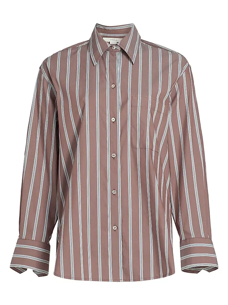 Vince Women's Striped Cotton-Nylon Shirt