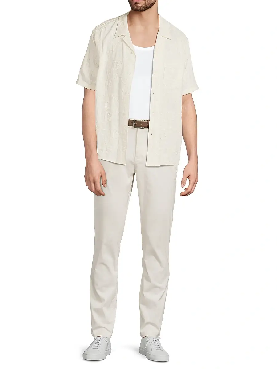 Vince Men's Embroidered Floral Camp Shirt | Thumbnail 2 Vince Men's Embroidered Floral Camp Shirt | Thumbnail 2