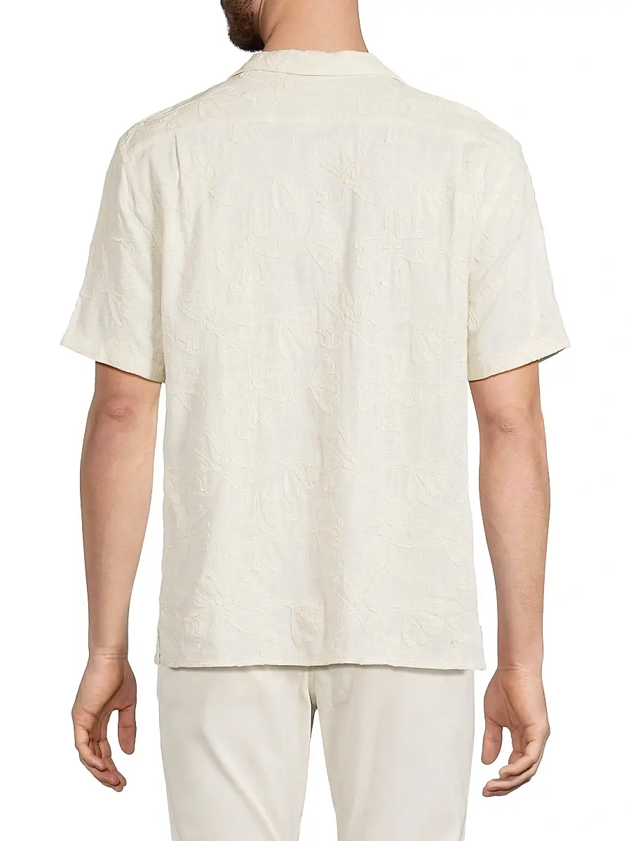 Vince Men's Embroidered Floral Camp Shirt | Thumbnail 5 Vince Men's Embroidered Floral Camp Shirt | Thumbnail 5