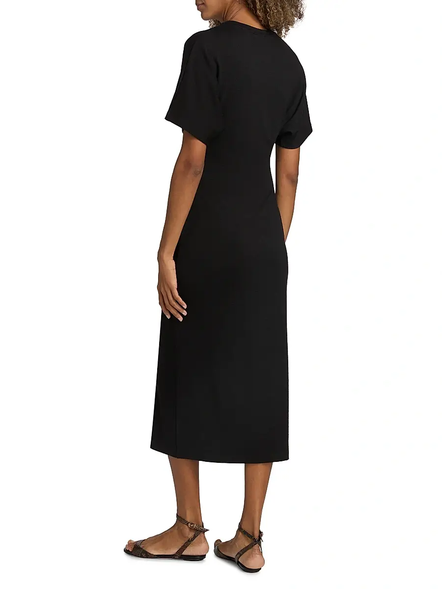 Vince Women's Side Ruched Jersey Midi-Dress | Thumbnail 5 Vince Women's Side Ruched Jersey Midi-Dress | Thumbnail 5