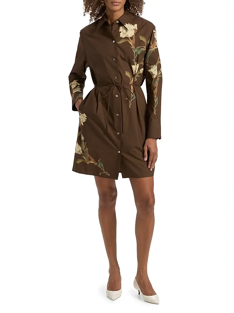 Vince Women's Iris Floral Mini Shirtdress | Thumbnail 2 Vince Women's Iris Floral Mini Shirtdress | Thumbnail 2